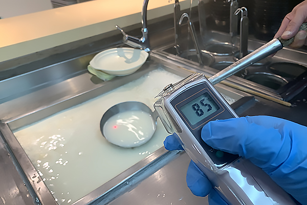 Routine hygiene inspection of catering outlets – checking food temperature