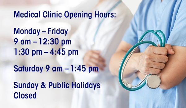 The campus medical clinic remains open at normal hours during COVID-19.